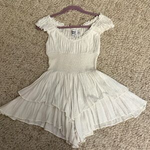 White Ruffled Women’s Romper